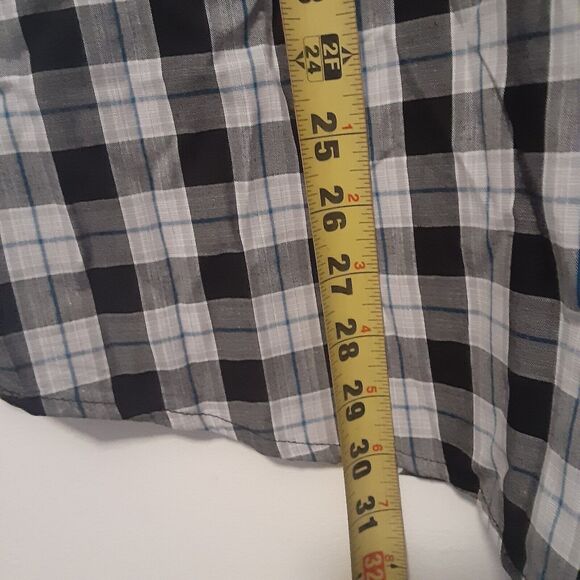 Wrangler WRancher Western Mens L Pearl Snap Short Sleeve Plaid Cowboy EUC - Picture 9 of 9